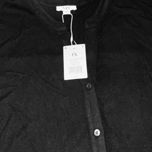 NIC + ZOE NZT SWEET DREAMS CONVERTIBLE SLEEVE SHIRT - Black Onyx Plus 1X - Picture 8 of 15
